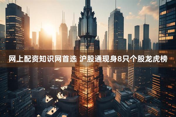 网上配资知识网首选 沪股通现身8只个股龙虎榜